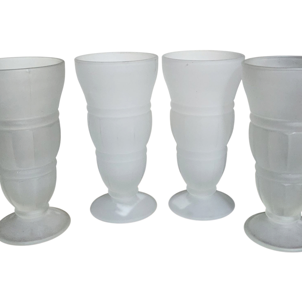 Vintage Frosted Glass Drinkware Set - Picture 1 of 4